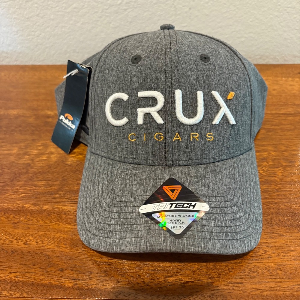 Pukka Crux Cigars Snapback Hat Mens OSFM Grey TriTech Performance SPF 30 New